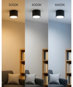 Spot LED 5W, 230V, 3000/4000/6400K, Ø 7,5 cm, negru