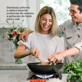 Klarstein Alchemist Domino, plită pe gaz, 2 arzătoare din aluminiu, ceramică din sticlă