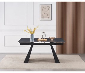 Masa dining extensibila, grafit neagra, 160-240x90 cm, SALAL