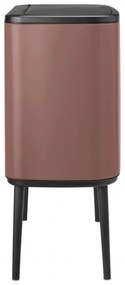 Coș Brabantia Bo Touch 1008856, 11+23 l, Deschidere lină și silențioasă, Deschidere mare, Finisaj satinat, Maro
