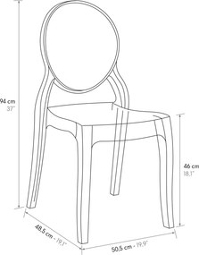 SET 4 SCAUNE TRANSPARENT OVALO-HORECA-