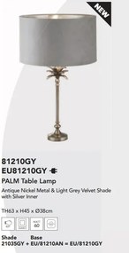 Veioza, Lampa de masa eleganta Palm gri