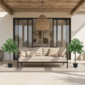 Outsunny Set de 2 Arbori de Dafin în Ghiveci, Plante Artificiale din Plastic pentru Interior și Exterior, Ø16x90A cm, Verde  | Aosom Romania