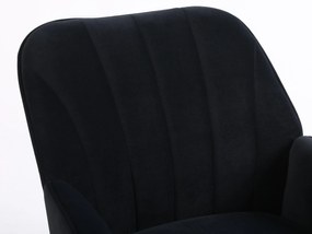 Fotoliu de salon din catifea, Design ergonomic, Negru