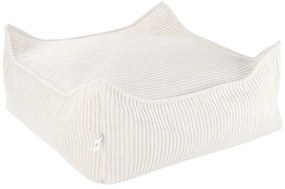 Fotoliu puf pentru copii crem cu tapițerie din catifea reiată Square – Wigiwama