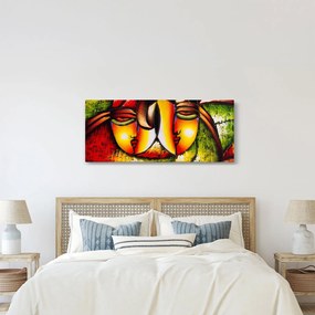 Tablou - Pictură în ulei, chipuri abstracte (120x50 cm)