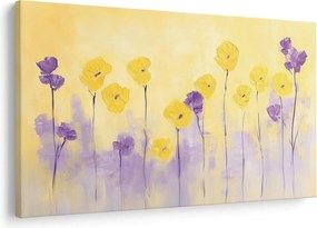 Tablou - Flori mov și galbene (90x60 cm)