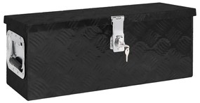 Cutie de depozitare, negru, 60x23,5x23 cm, aluminiu Negru, 60 x 23.5 x 23 cm, 1