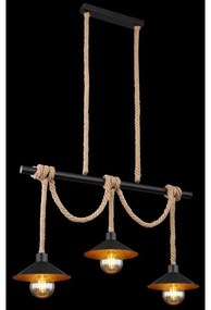 Lustra suspendata cu 3 pendule design industrial DIANA negru