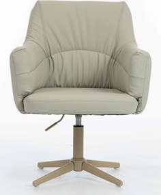 HR840CROSS Scaun Culoarea Inului Piele Ecologica Premium Soft cu Bază Crem