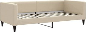 vidaXL Pat de zi, crem, 90x200 cm, material textil