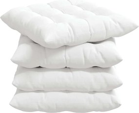 vidaXL Perne de Șezut 4 pcs Alb 40 x 40 x 6 cm țesătură
