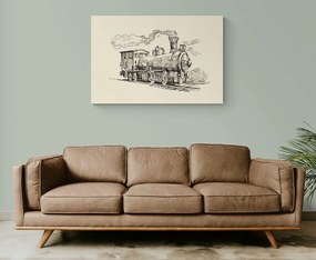 Tablou trenul în design retro