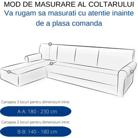 Set 2 huse elastice pentru coltar, marime: M+L, spandex, crem, HES-63