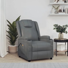 3073798 vidaXL Fotoliu de masaj electric, antracit, piele ecologică