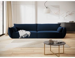 Canapea albastru-închis cu tapițerie din catifea 248 cm Vanda – Mazzini Sofas