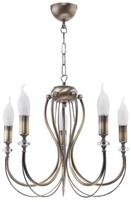 Jupiter 1634 - Lustră pe lanț MELANI 5xE14/40W/230V alamă patină