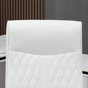 Vinsetto Scaun de Birou cu Spătar Înalt Înălțime Ajustabilă și Funcție de Înclinare 65x65x102-112,5 cm Crem | Aosom Romania
