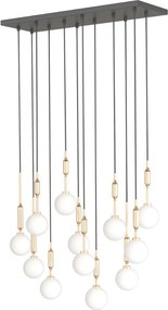Lustra cu 12 pendule Ero XII Auriu 80x25