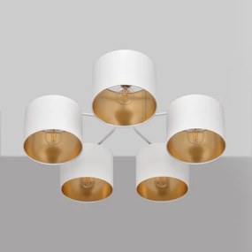 Lustră aplicată ALBA 5xE27/15W/230V albă/aurie