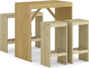 vidaXL Set mobilier de bar de grădină, 5 piese, lemn de pin tratat