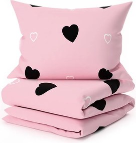 Lenjerie de pat policoton CORAZON POLY roz Dimensiune lenjerie de pat: 70 x 90 cm | 140 x 200 cm