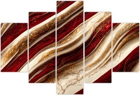 Tablou - Aur - textură albă (150x105 cm)