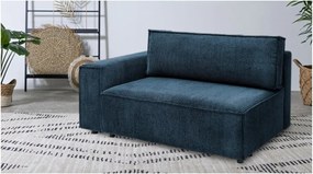 Modul pentru canapea albastru închis cu tapițerie din catifea reiată (cu colț pe partea stângă ) Nihad modular – Bobochic Paris