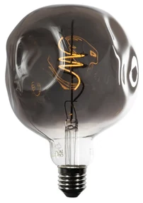 Bec LED E27 dimabil cu filament spiralat G125 argintiu oglindă 4W 75 lm 1800K