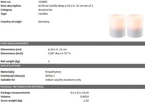 Set de 2 lumanari artificiale H-12 cm 110883 HZ