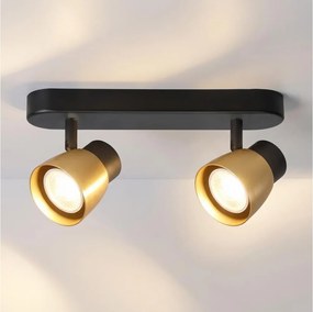 Brilagi - Corp de iluminat tip spot NUGGET 2xGU10/30W/230V, negru/auriu