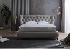 Pat matrimonial Amelia 1 cu somiera fixa si saltea