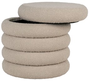 Brooklyn puf cu depozitare, bouclé, bej, 44x44 cm