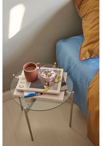 Măsuță auxiliară rotundă cu blat din sticlă ø 45 cm Beam – Hübsch