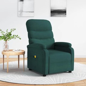 321232 vidaXL Fotoliu de masaj, verde închis, material textil
