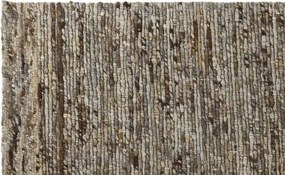 Covor din lână și bumbac țesut manual, antiderapant, maro natural, 200 x 300 cm, 2170 GSM, „Wool Cotton Carpet"