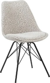 Set 4 scaune moderne Scandinavia imprimeu leopard bej-gri