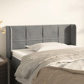 vidaXL Tăblie de pat cu aripioare gri deschis 83x16x78/88 cm catifea