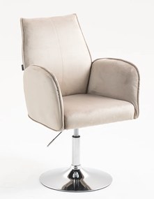 HR280N Scaun Latte din Catifea cu Bază Cromata