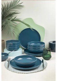 Set de veselă din porțelan, 12 piese, albastru