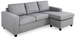Colțar Scandinavian Choice C176Gri deschis, Negru, 214x143x80cm, Picioare: Plastic