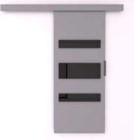 Ușă glisantă DESIO (Latime: 86 cm, Culoare: Sonoma /Negru Lacobel)