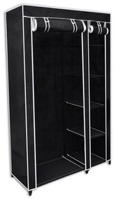 60719 vidaXL Dulap de haine pliabil, negru, 110 x 45 x 175 cm
