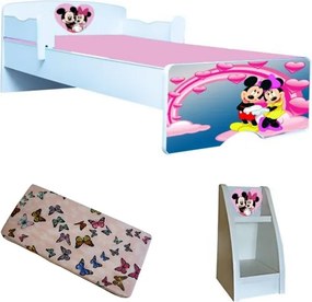 Pat copii Minnie si Mickey cu saltea si etajera cadou