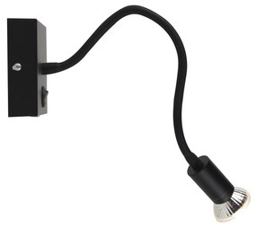 Lampă de perete modernă flexibilă USB neagră - Zeno