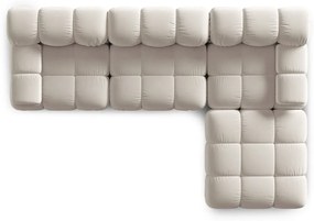 Colțar modular bej cu tapițerie din catifea (cu colț variabil) Bellis – Micadoni