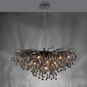 Paul Neuhaus 2192-18 - Lustră suspendată pe cablu ICICLE 10xG9/40W/230V 50x100 cm negru