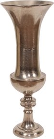 Vază din aluminiu, argintiu, finisaj nichelat, 73 x 28 cm, „Delphine”