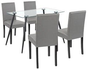 Set de masă Alen 4+1 negru-gri