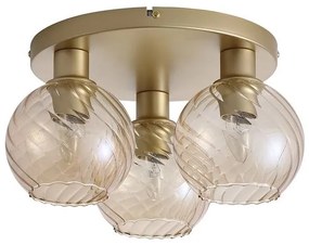 Plafoniera metal auriu, sticla champanie Radiance